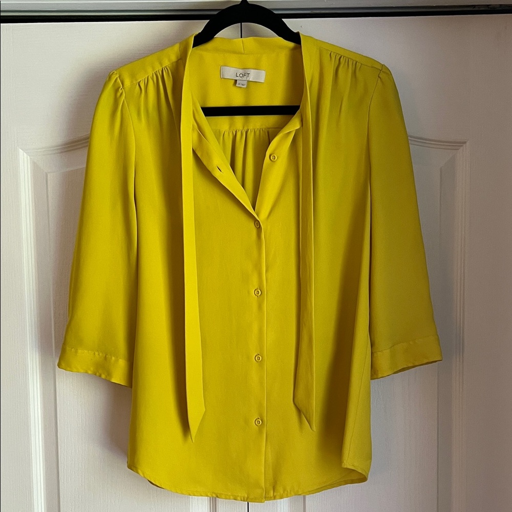 LOFT Women's Vibrant Yellow Blouse